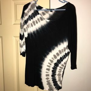 Tie-Dye Rhinestone Blouse